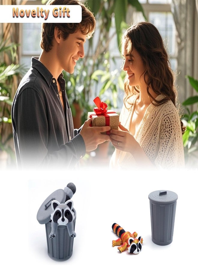 YOUNEEDFUL 3D Printed Raccoon Trash can, Cute Animals for 3D Printed Long Tailed Raccoon Desktop Decoration, Interesting Ornaments, Interesting Animal Gifts (Grey) - Image 4